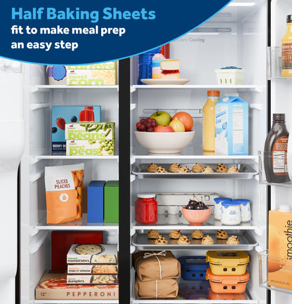 GZE24NGYBB GE® ENERGY STAR® 23.6 Cu. Ft. Counter-Depth Side-By-Side Refrigerator with Extra Tall Dispenser and In-Door Icemaker