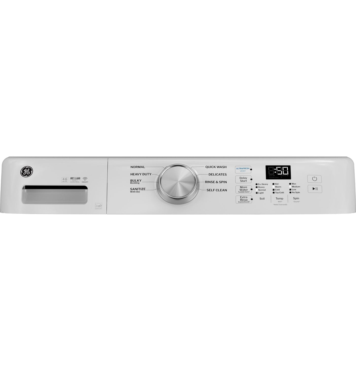 GFW350SSYWW GE® ENERGY STAR® 4.6 cu. ft. Capacity Smart Front Load Washer with UltraFresh Vent System with OdorBlock™