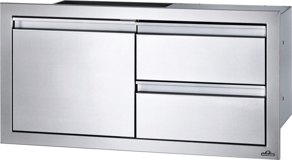 Napoleon Bbq BI36161D2DR 36 x 16 inch Single Door & Double Drawer Combo, Stainless Steel