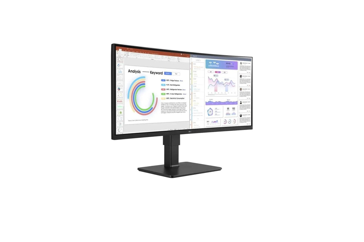 Lg 34BQ77QEB 34" WQHD UltraWide™ Curved Monitor with Built-in Speakers, & USB Type-C™