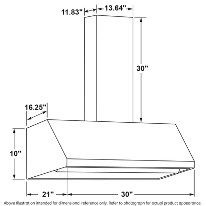 Cafe UVW8304SPSS 30" Designer Wall Mount Hood w/ Dimmable LED Lighting