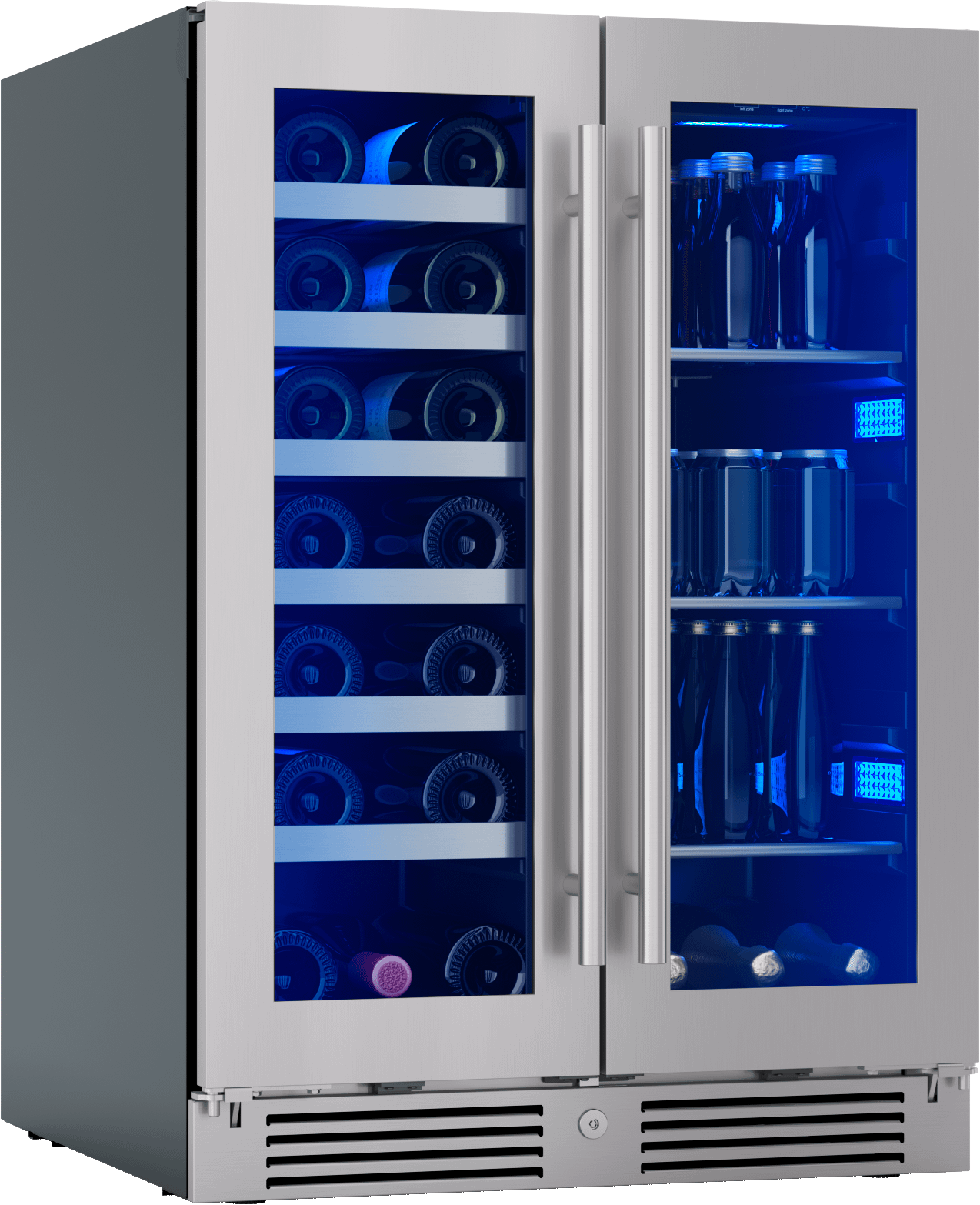 Zephyr PRWB24C32CG Presrv Wine & Bev Cooler, 24in UC, SS+Gls, Fr Dr