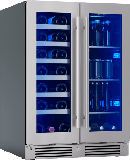 Zephyr PRWB24C32CG Presrv Wine & Bev Cooler, 24in UC, SS+Gls, Fr Dr