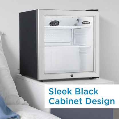 DAG016A2BDB Danby 1.6 cu. ft. Compact Glass Door Fridge in Platinum