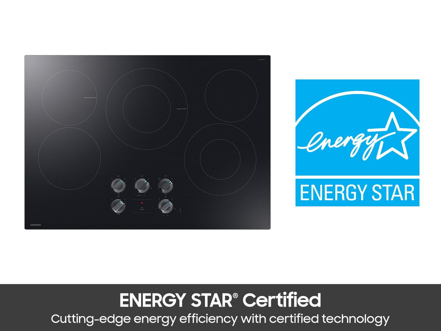 Samsung NZ30FG6332RK Electric Cooktop Illuminated Knobs  Wi-Fi  Rapid Boil