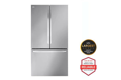 Lg LRFLC2706SLREL6321SMVEM1621YLDFN3432T 27 cu. ft. Smart Counter-Depth MAX™ French Door Refrigerator with Freestanding Electric Range, Front Control Dishwasher and Microwave Kitchen Package in Stainless Steel