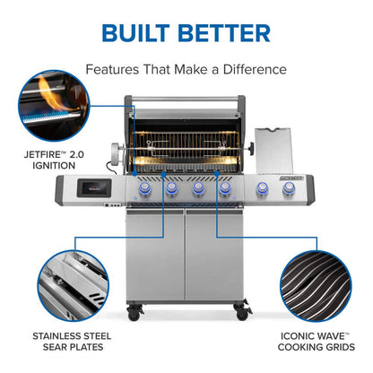 Napoleon Bbq PRO500VXRSIBNSS Prestige PRO 500 with Smart Technology , Natural Gas, Stainless Steel
