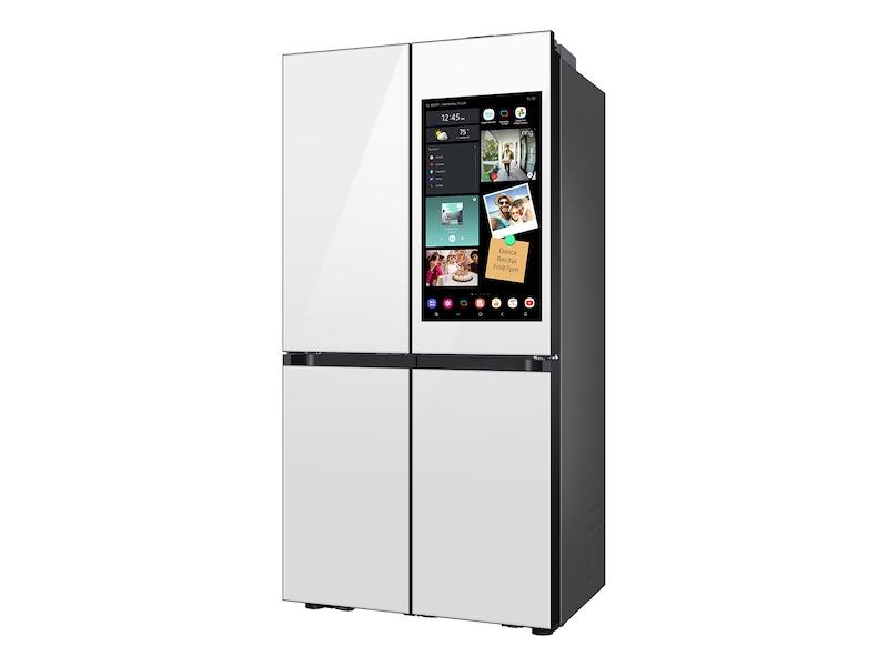 Samsung Bespoke Counter Depth 4-Door Flex™ Refrigerator (23 cu. ft.) with AI Family Hub ™ and AI Vision Inside™ in White Glass