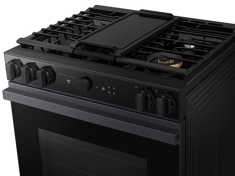 Samsung NSG6DG8500MT Bespoke 6.0 cu. ft. Smart Slide-In Gas Range with Air Sous Vide & Air Fry in Matte Black Steel