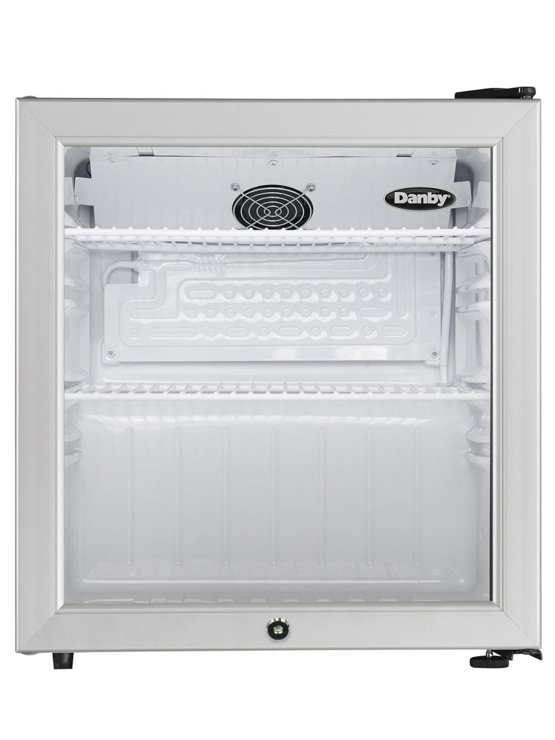 DAG016A2BDB Danby 1.6 cu. ft. Compact Glass Door Fridge in Platinum