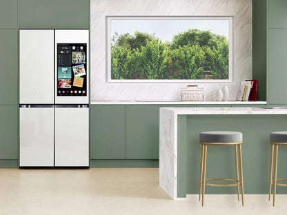 Samsung RF29DB990012 Bespoke 4-Door Flex™ Refrigerator (29 cu. ft.) with AI Family Hub+™ and AI Vision Inside™ in White Glass