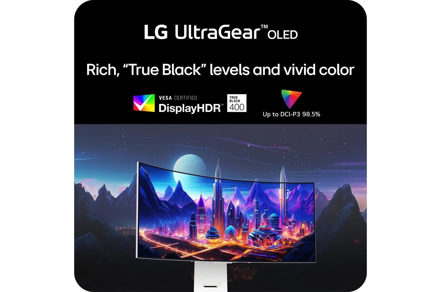 Lg 34GS95QEW 34 Inch UltraGear™ OLED Curved Gaming Monitor WQHD 1440P with 240Hz Refresh Rate 0.03ms Response Time