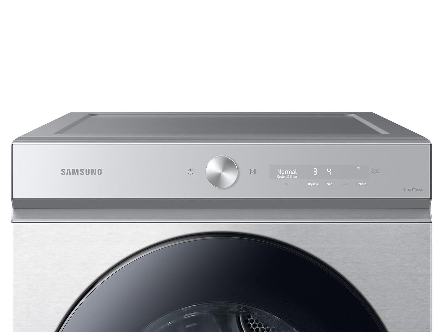 Samsung DVE53BB8700T Bespoke 7.6 cu. ft. Ultra Capacity Electric Dryer with Super Speed Dry and AI Smart Dial in Silver Steel
