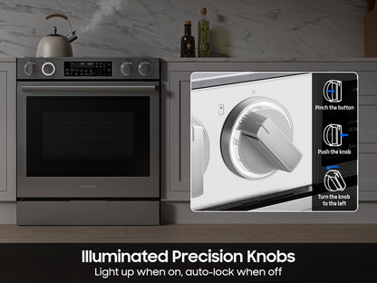 Samsung NSE90H63SW Bespoke Smart Slide-in Electric Range Pro Style Elite Design  Illuminated Knobs  Air Fry Max