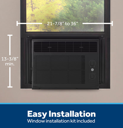 AWAS05BBA GE® 5,000 BTU Mechanical Window Air Conditioner for Small Rooms up to 150 sq ft., Black