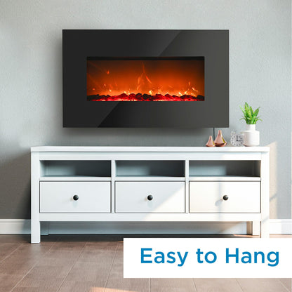 DDEF03813BD13 Danby Designer 38" Wall Mount Electric Fireplace in Black