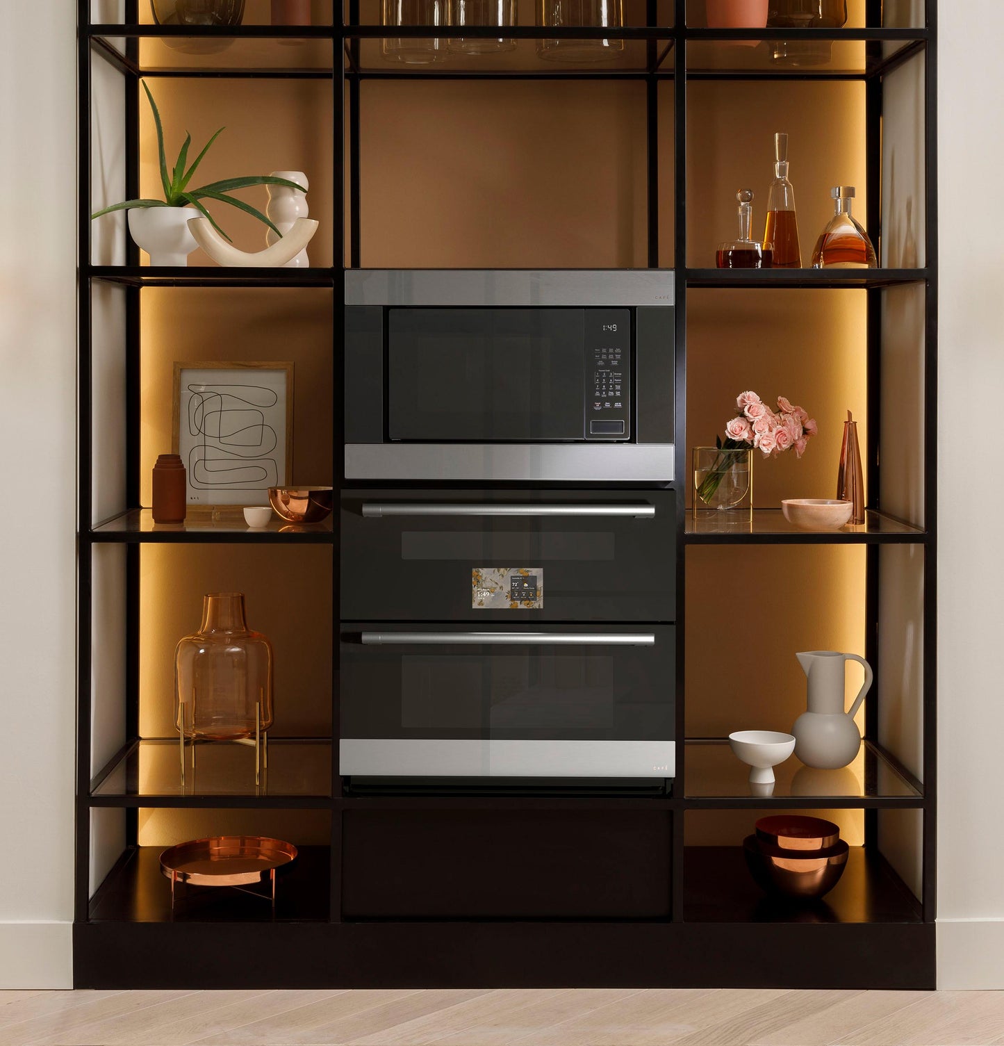 Cafe CTS92DM2ZS5 CAF(EBACK)™ 30" Duo Smart Single Wall Oven in Platinum Glass