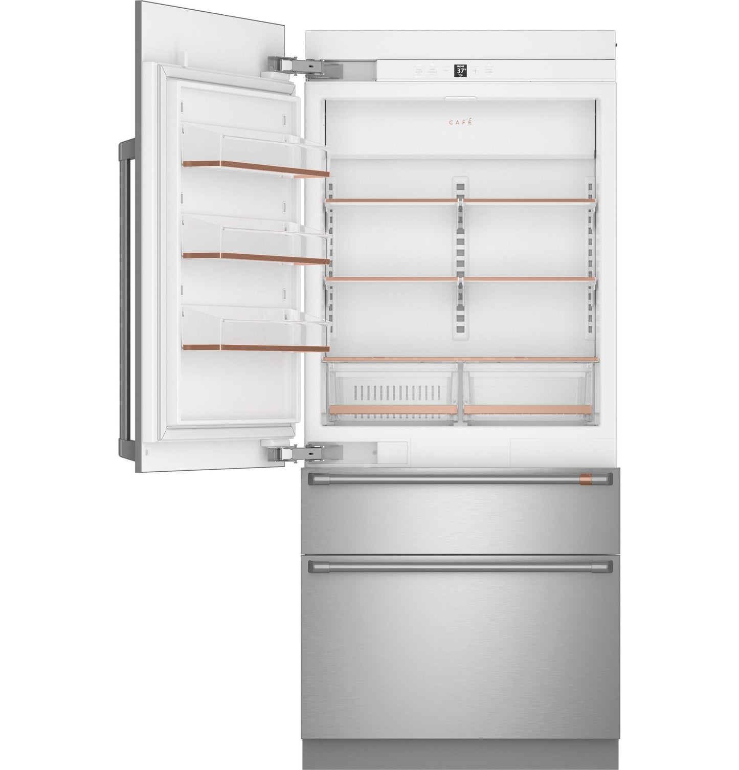 CIC36LK6ZII CAFE™ 36" Panel-Ready Integrated Bottom-Freezer Refrigerator - Left Swing