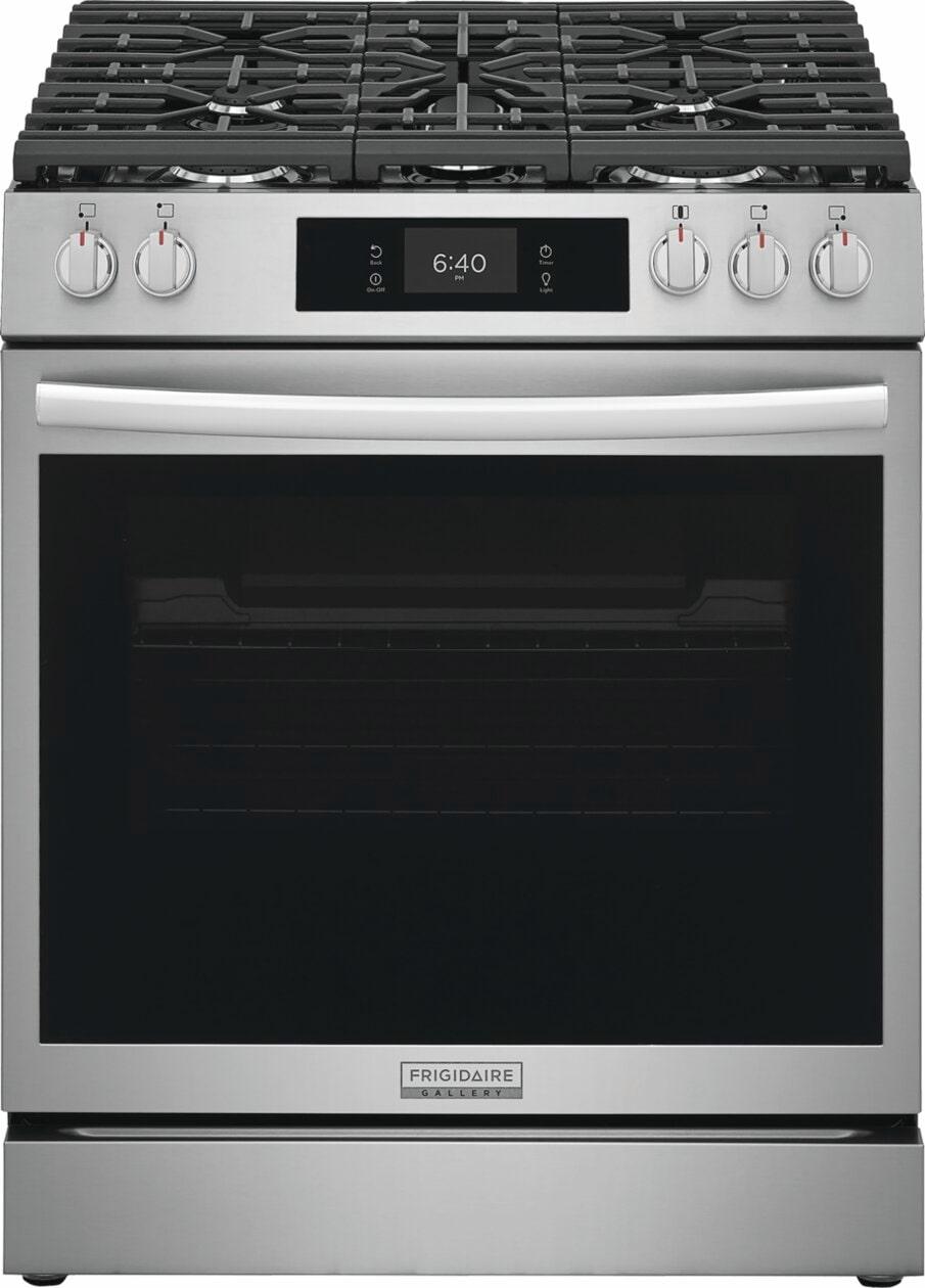 Frigidaire GCFG3070BF 30" Front Control Gas Range with Stone-Baked Pizza
