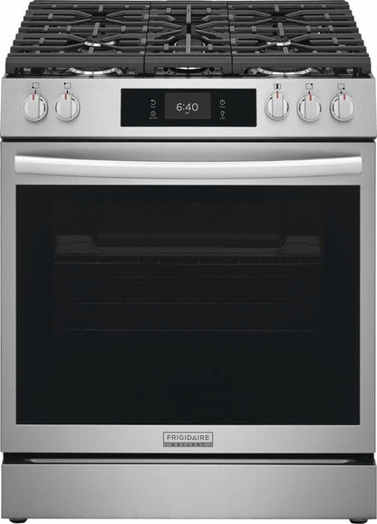 Frigidaire GCFG3070BF 30" Front Control Gas Range with Stone-Baked Pizza