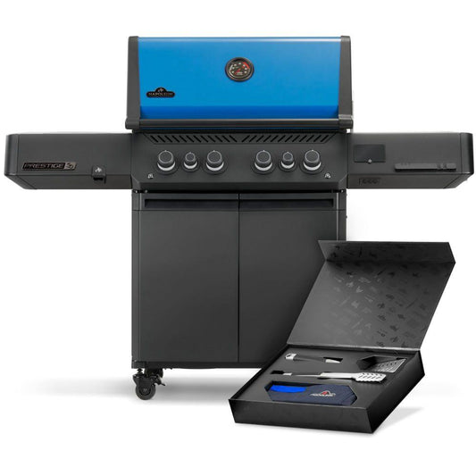 Napoleon Bbq P500VXRSIBNKPHM50 50thAnniversary Edition Prestige 500 Includes Commemorative Cover, Apron and Tool Set , Natural Gas, Black and Blue