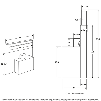 Cafe UVD6361DPBB Universal 36" Telescopic Downdraft System