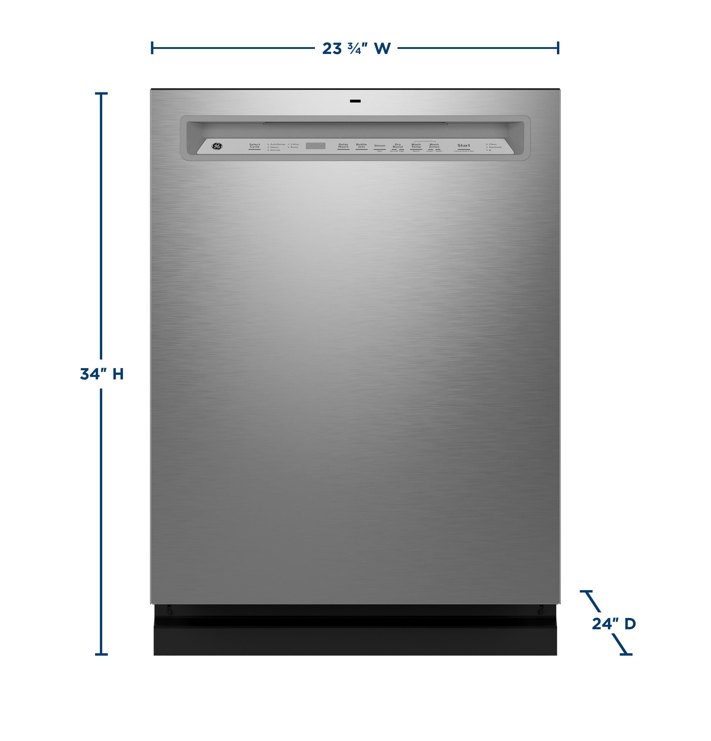 GDF650SYVFS GE® ENERGY STAR® Front Control with Stainless Steel Interior Dishwasher with Sanitize Cycle