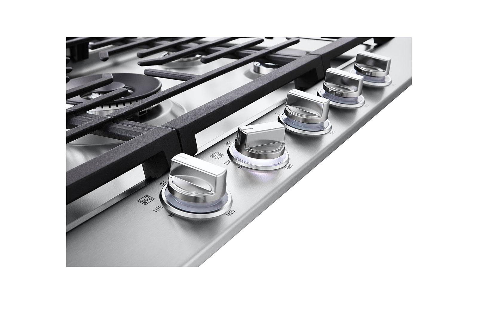 Lg 36" Smart Gas Cooktop with UltraHeat™ 22K BTU Dual Burner and LED Knobs