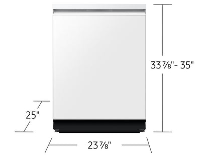 Samsung DW90F89T0U12 38 dBA Bespoke Smart Dishwasher with 3rd Rack Washing System in White Glass