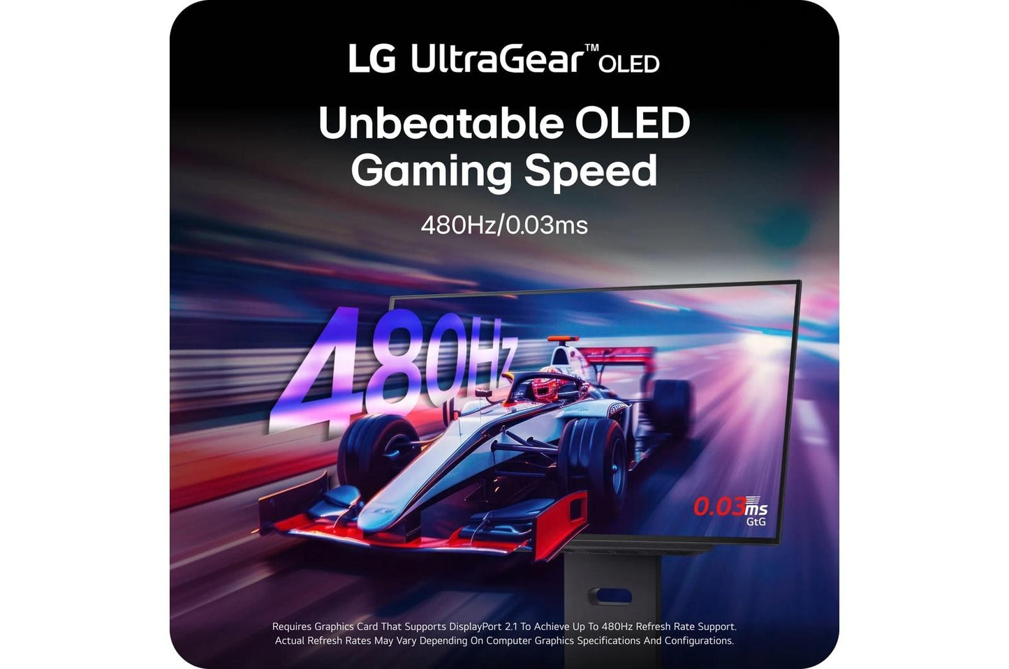 Lg 27GX790AB 27 Inch UltraGear OLED QHD 1440P 480Hz 0.03ms G-Sync® Compatible DisplayPort 2.1 Gaming Monitor