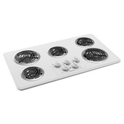 36-inch Electric Cooktop with 5 Elements - white