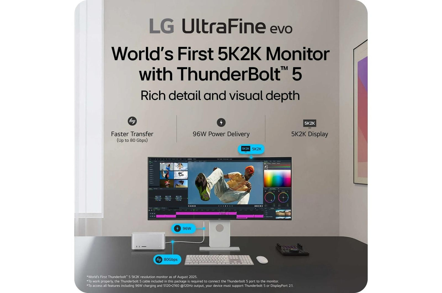 Lg 40U990AW 40 Inch UltraFine evo™ 5K2K WUHD Nano IPS Black Monitor with Thunderbolt™ 5 PD 96W