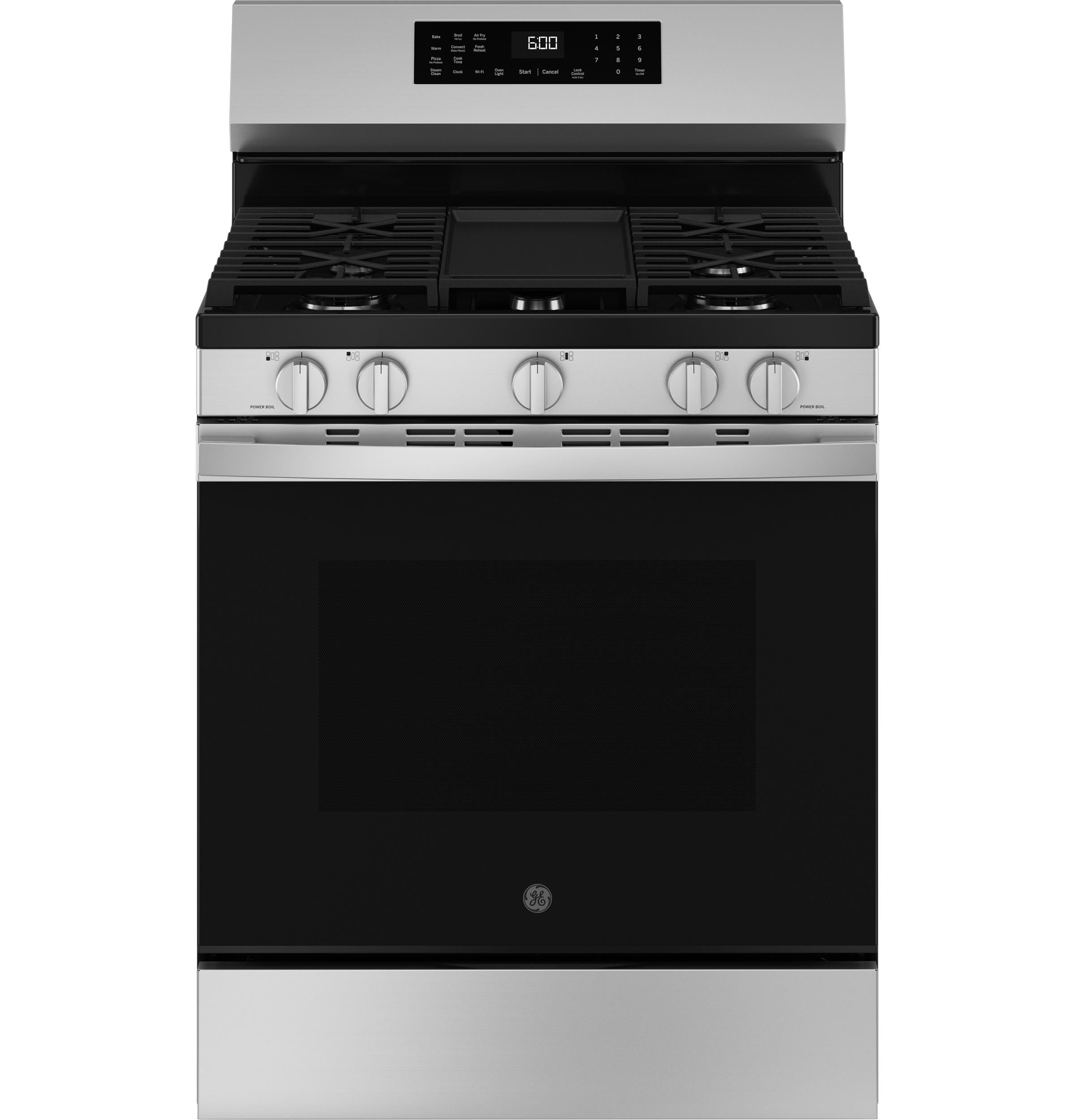 GGF600AVSS GE® 30" Free-Standing Gas Convection Range with No Preheat Air Fry and EasyWash™ Oven Tray