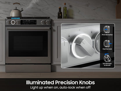 Samsung NSG90H60SR Bespoke Smart Slide-in Gas Range Pro Style Elite Design  Illuminated Knobs  Air Fry Max