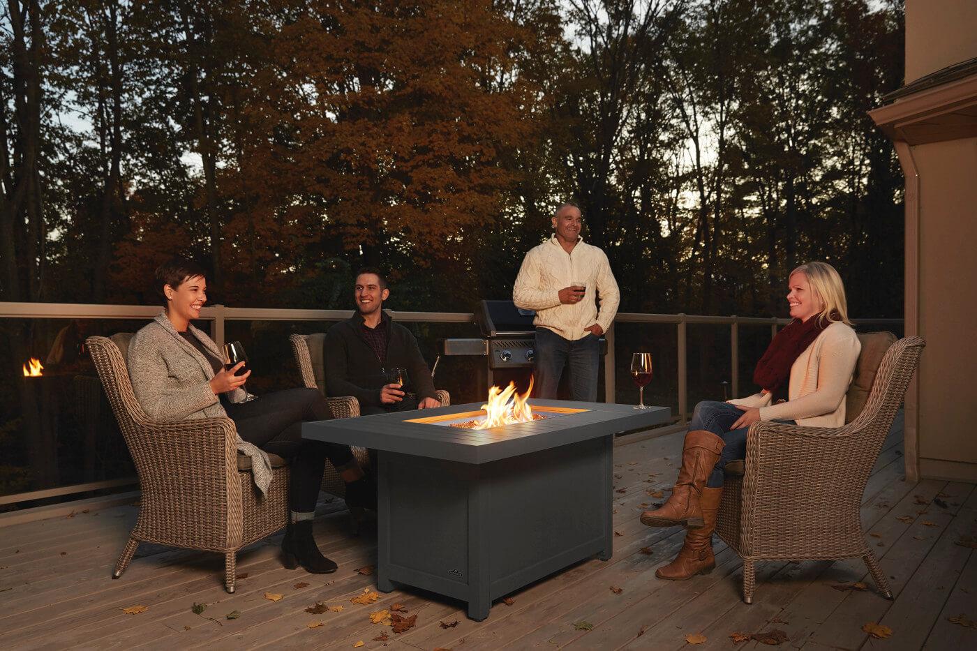 Napoleon Bbq HAMP1GY Hamptons Rectangle Patioflame Table Fire Table , Propane, Grey