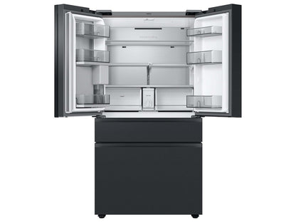 Samsung RF23BB89008M Bespoke 4-Door French Door Refrigerator (23 cu. ft.) - with Top Left and Family Hub™ Panel in Charcoal Glass - and Matte Black Steel Middle and Bottom Panels