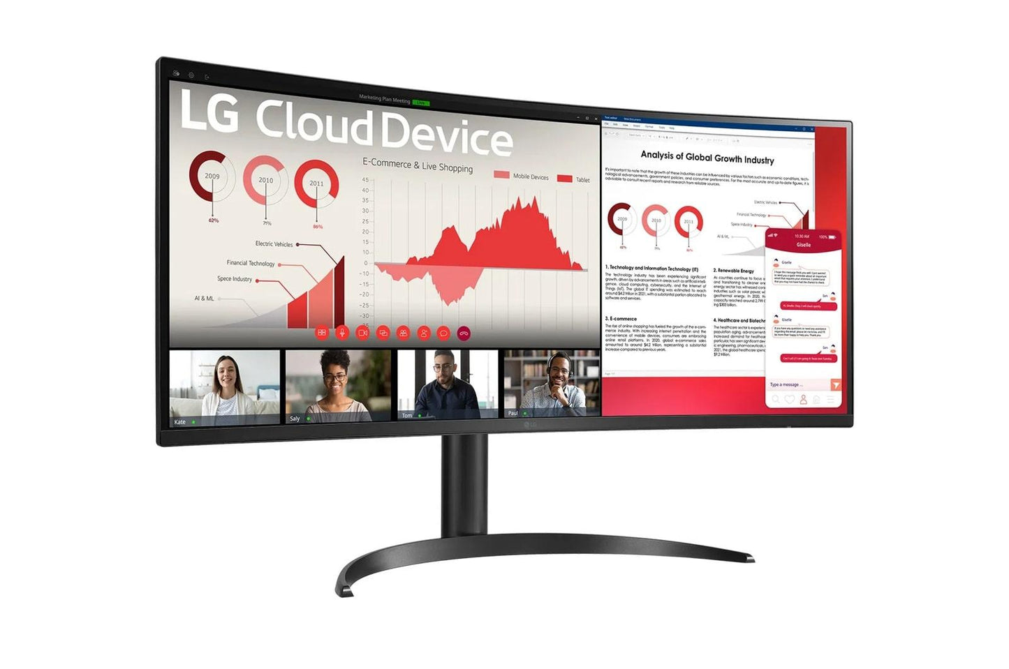 Lg 34CR651N6P 34" Curved AIO Thin Client with Intel Pentium Quad Core, 8GB DDR, 16GB eMMC, USB2.0, USB Type-C, Tilt Height Adjust