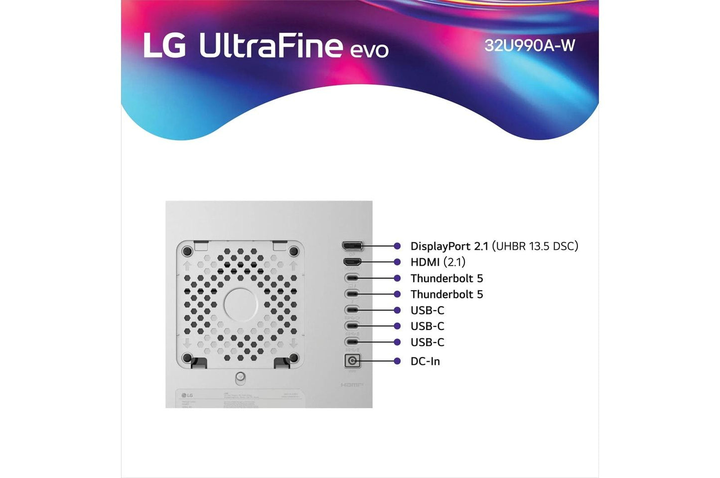 Lg 32U990AS 32 Inch UltraFine™evo 6K Nano IPS Black Monitor with Thunderbolt™ 5