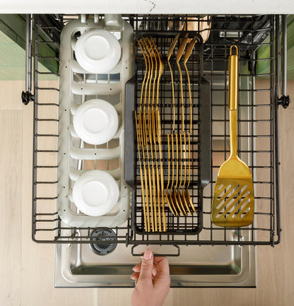 Cafe CDT888P4VW2 CAF(EBACK)™ CustomFit ENERGY STAR Stainless Interior Smart Dishwasher with Ultra Wash Top Rack and Dual Convection Ultra Dry, LED Lights, 39 dBA