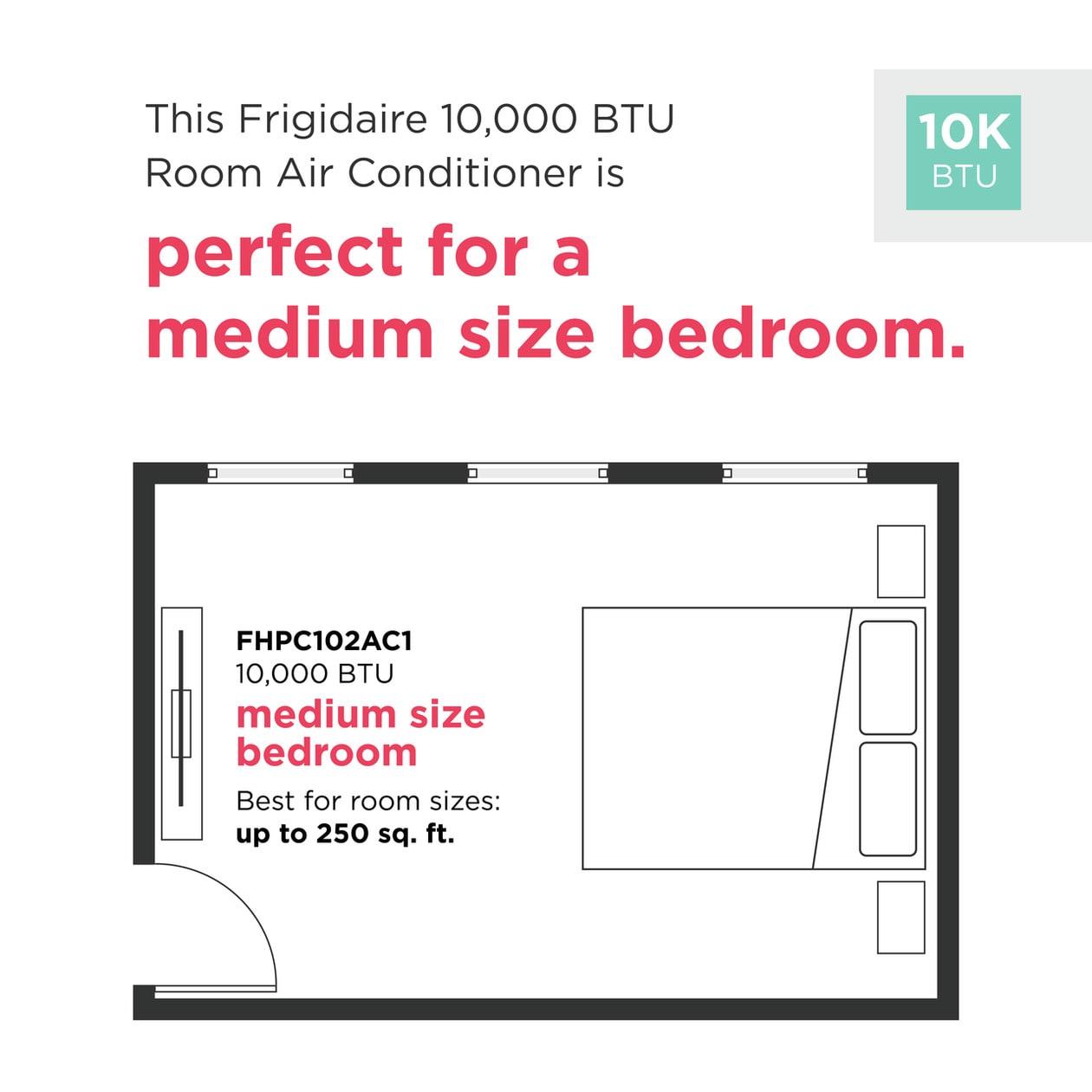 Frigidaire FHPC102AC1 3-in-1 Portable Room Air Conditioner 10,000 BTU (ASHRAE) / 6,500 BTU (DOE)