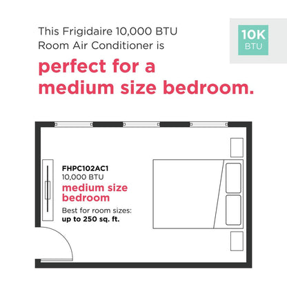 Frigidaire FHPC102AC1 3-in-1 Portable Room Air Conditioner 10,000 BTU (ASHRAE) / 6,500 BTU (DOE)
