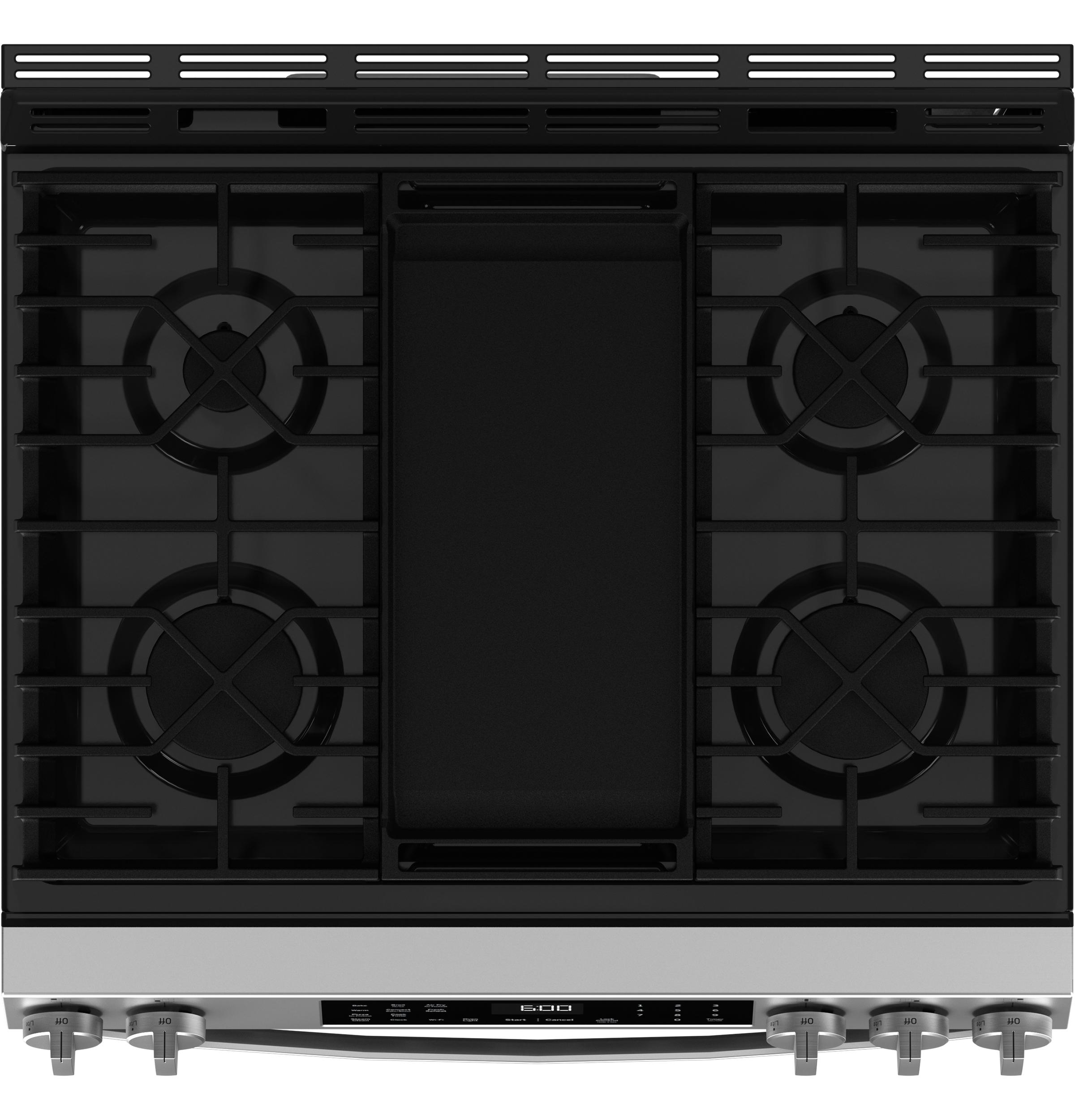 GGS600AVFS GE® 30" Slide-In Front-Control Convection Gas Range with No Preheat Air Fry and EasyWash™ Oven Tray