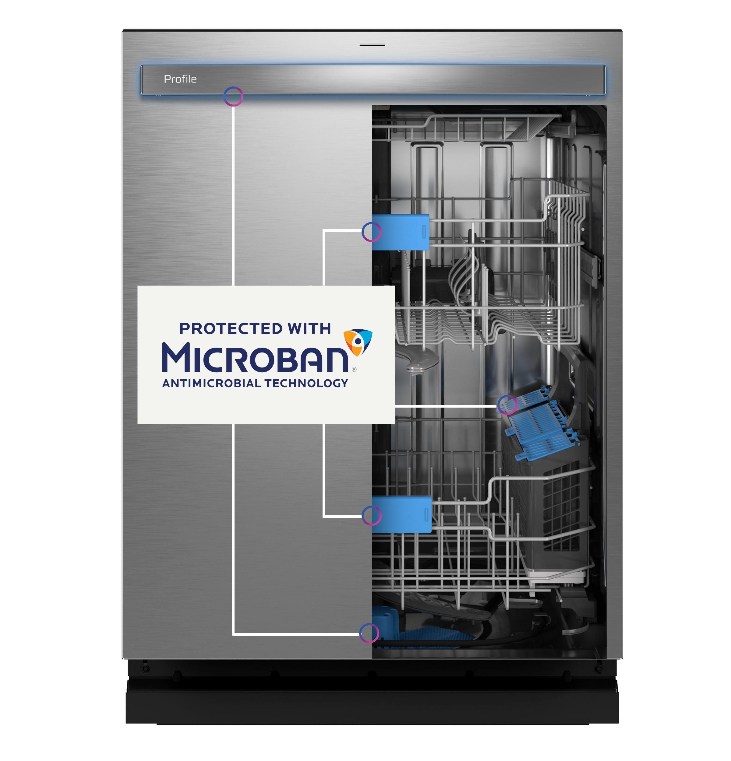 GE Profile™ ENERGY STAR® Fingerprint Resistant Top Control Stainless Interior Dishwasher with Microban™ Antimicrobial Technology with Sanitize Cycle