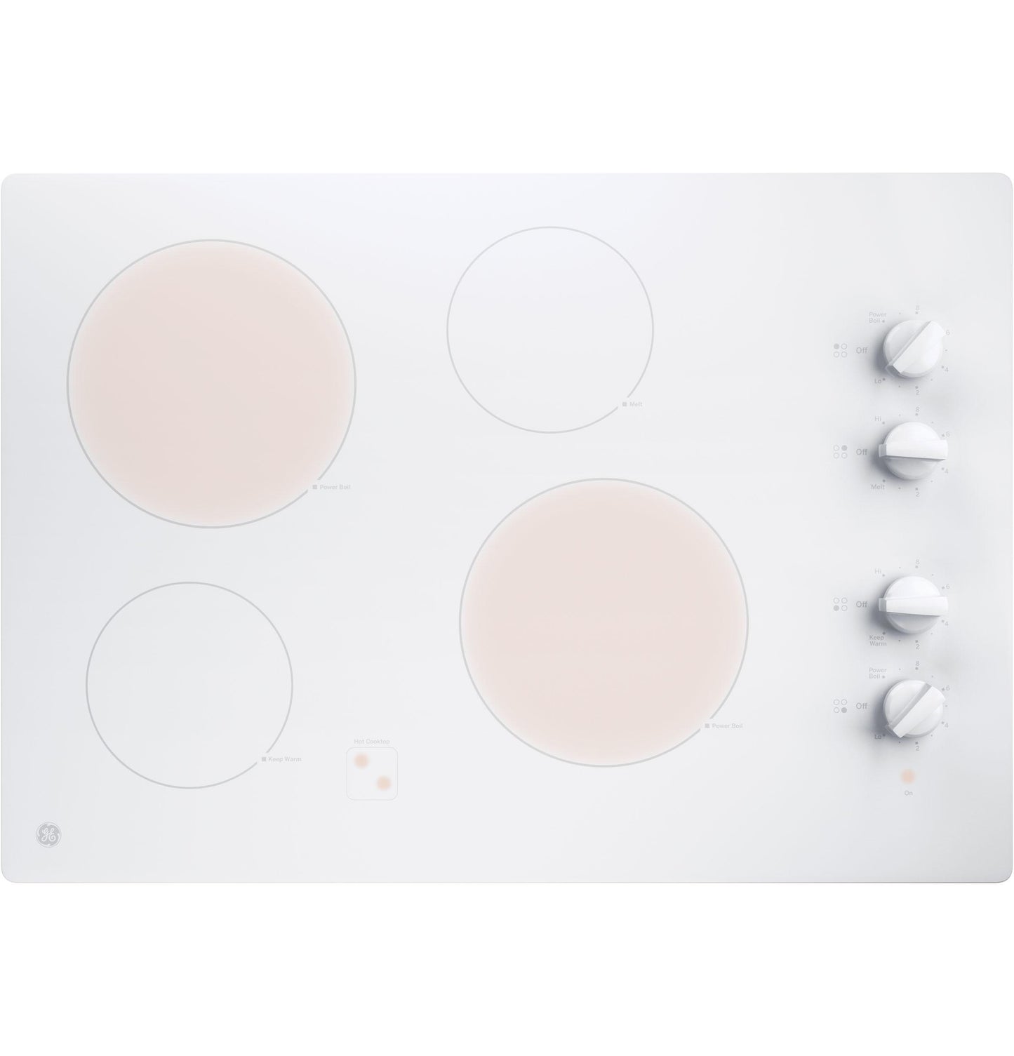 JP3030TWWW GE® 30" Built-In Knob Control Electric Cooktop