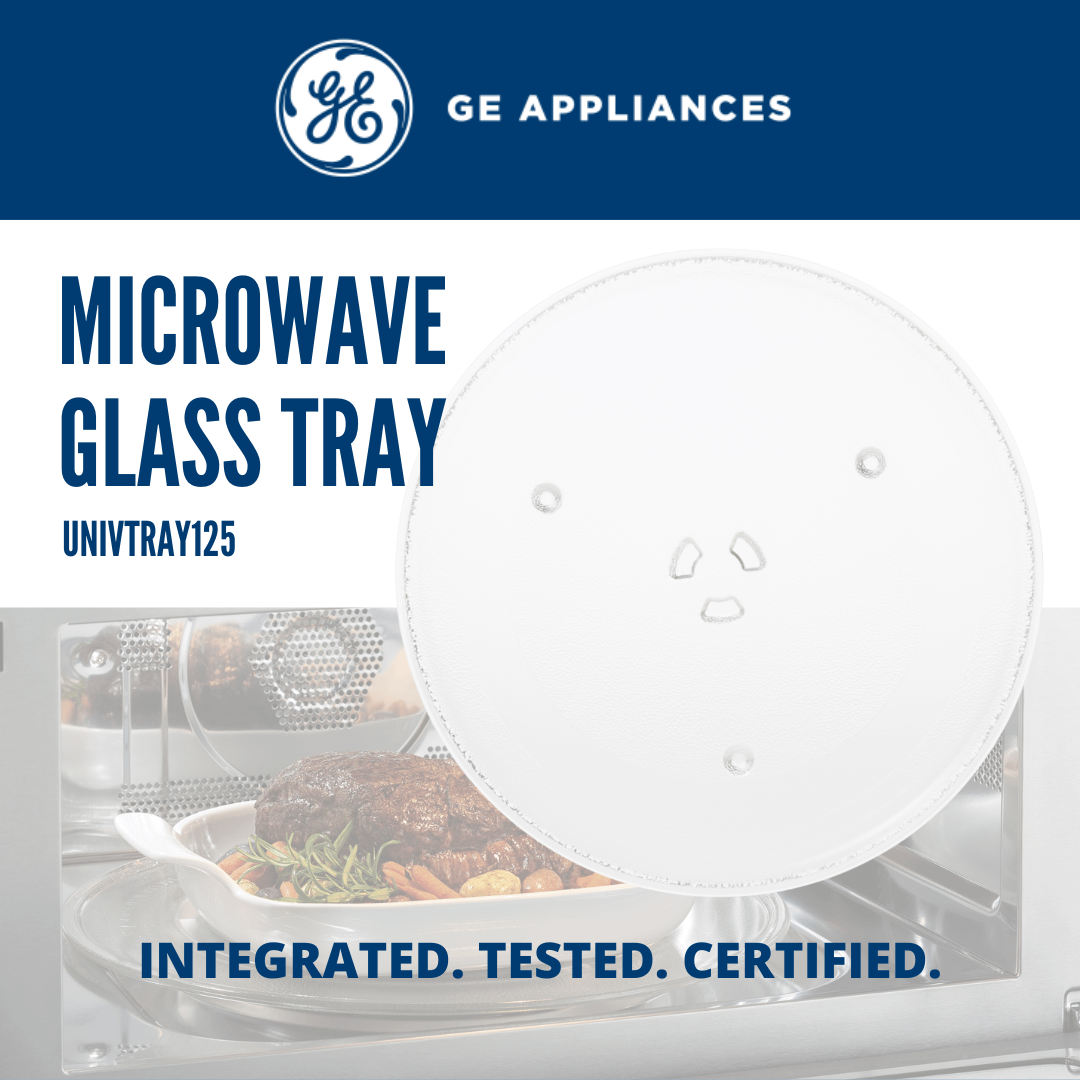 UNIVTRAY125 GE Appliances 12.5 inch Microwave Glass Tray Replacement, UNIVTRAY125