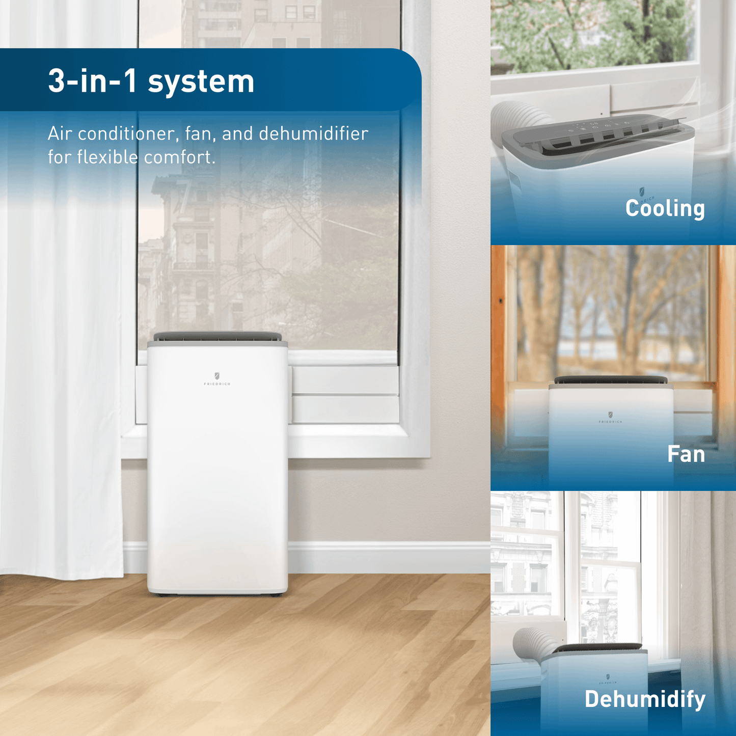ZCP12SB Friedrich ZoneAire Select 12,000 BTU Single-Hose Smart Portable Air Conditioner