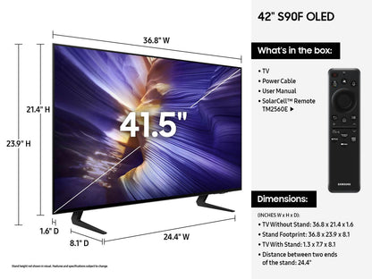 Samsung QN42S90FAEXZA 42" Class OLED S90F 4K Samsung Vision AI Smart TV (2025)