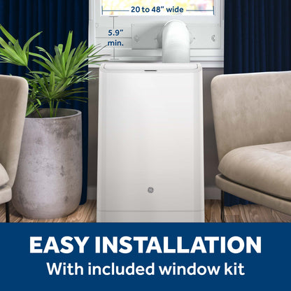 APLH10WWF GE® 10,000 BTU Class Smart Heat/Cool Portable Air Conditioner for Medium Rooms up to 450 sq ft. (10,300 BTU DOE)