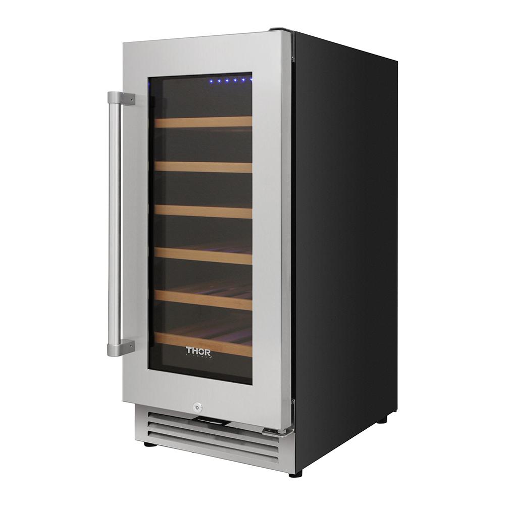 TWC1501 Thor Kitchen 15-inch Single Zone Wine Cooler, 33 Wine Bottle Capacity - Model Twc1501