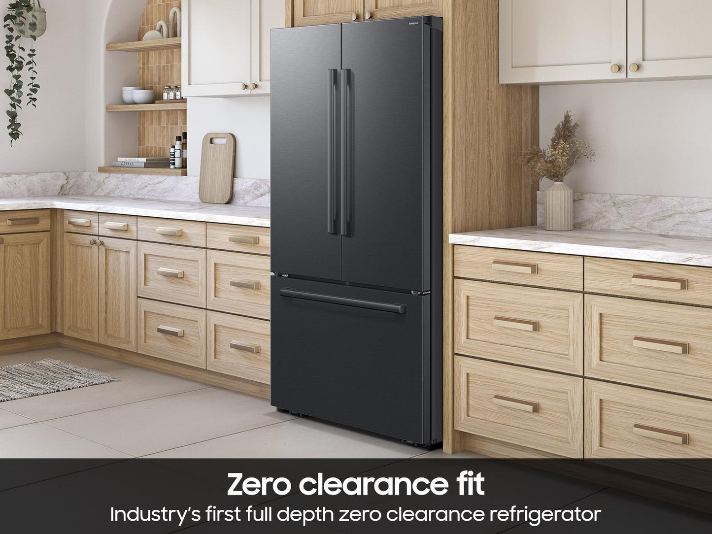Samsung RF70H30KEE Bespoke AI 3-Door French Door Zero Clearance Fit  In-Door Tall Dispenser  30 cu.ft.